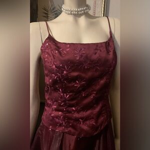 Dave & Johnny Burgundy Long Sleeve Dress